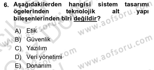 Öğretim Tasarımı Dersi 2024 - 2025 Yılı (Vize) Ara Sınav Soruları 6. Soru