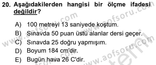 Öğretim Tasarımı Dersi 2024 - 2025 Yılı (Final) Dönem Sonu Sınav Soruları 20. Soru