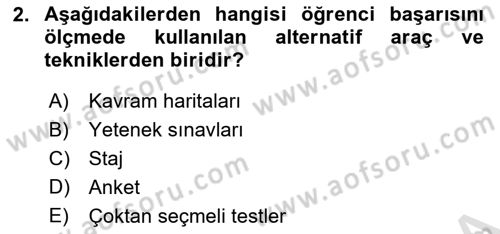 Öğretim Tasarımı Dersi 2025 - 2026 Yılı (Vize) Ara Sınav Soruları 2. Soru