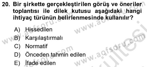 Öğretim Tasarımı Dersi 2025 - 2026 Yılı (Vize) Ara Sınav Soruları 20. Soru