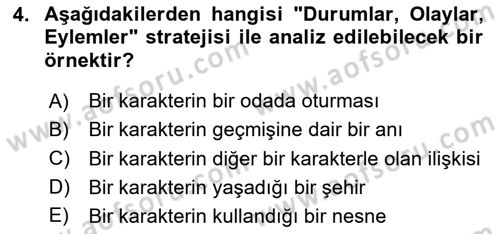 Tasarımda Sıralı Anlatım ve Öykülendirme Dersi 2024 - 2025 Yılı (Vize) Ara Sınav Soruları 4. Soru