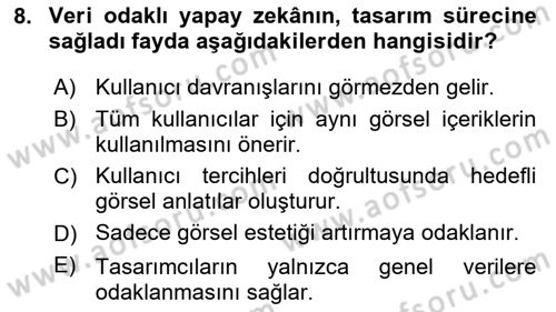 Tasarımda Sıralı Anlatım ve Öykülendirme Dersi 2024 - 2025 Yılı (Vize) Ara Sınav Soruları 8. Soru