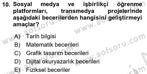 Tasarımda Sıralı Anlatım ve Öykülendirme Dersi 2024 - 2025 Yılı (Final) Dönem Sonu Sınav Soruları 10. Soru