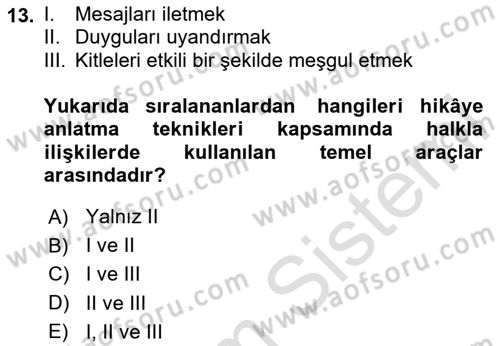 Tasarımda Sıralı Anlatım ve Öykülendirme Dersi 2024 - 2025 Yılı (Final) Dönem Sonu Sınav Soruları 13. Soru