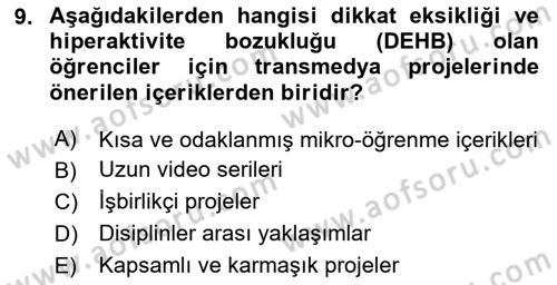 Tasarımda Sıralı Anlatım ve Öykülendirme Dersi 2024 - 2025 Yılı (Final) Dönem Sonu Sınav Soruları 9. Soru