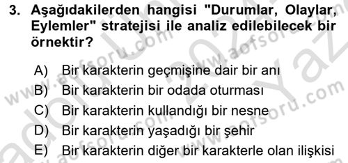 Tasarımda Sıralı Anlatım ve Öykülendirme Dersi 2024 - 2025 Yılı Yaz Okulu Sınav Soruları 3. Soru