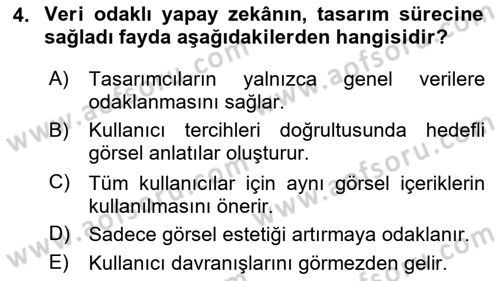 Tasarımda Sıralı Anlatım ve Öykülendirme Dersi 2024 - 2025 Yılı Yaz Okulu Sınav Soruları 4. Soru