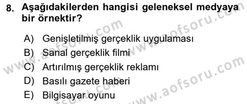 Tasarımda Sıralı Anlatım ve Öykülendirme Dersi 2024 - 2025 Yılı Yaz Okulu Sınav Soruları 8. Soru