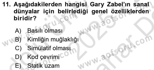 Tasarımda Sıralı Anlatım ve Öykülendirme Dersi 2025 - 2026 Yılı (Vize) Ara Sınav Soruları 11. Soru