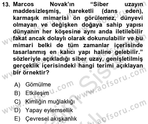 Tasarımda Sıralı Anlatım ve Öykülendirme Dersi 2025 - 2026 Yılı (Vize) Ara Sınav Soruları 13. Soru