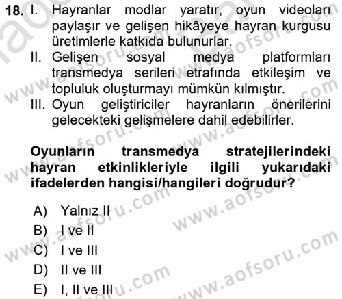 Tasarımda Sıralı Anlatım ve Öykülendirme Dersi 2025 - 2026 Yılı (Vize) Ara Sınav Soruları 18. Soru