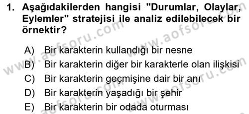Tasarımda Sıralı Anlatım ve Öykülendirme Dersi 2025 - 2026 Yılı (Final) Dönem Sonu Sınav Soruları 1. Soru