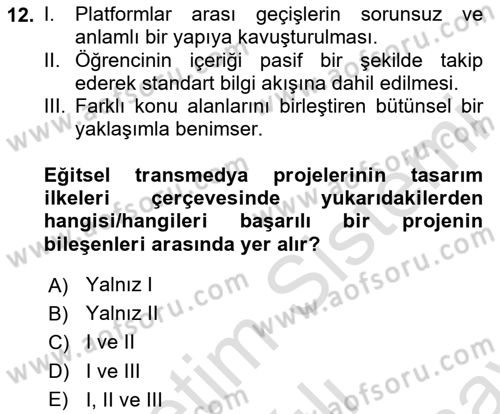 Tasarımda Sıralı Anlatım ve Öykülendirme Dersi 2025 - 2026 Yılı (Final) Dönem Sonu Sınav Soruları 12. Soru
