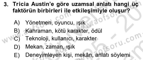 Tasarımda Sıralı Anlatım ve Öykülendirme Dersi 2025 - 2026 Yılı (Final) Dönem Sonu Sınav Soruları 3. Soru
