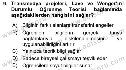 Tasarımda Sıralı Anlatım ve Öykülendirme Dersi 2025 - 2026 Yılı (Final) Dönem Sonu Sınav Soruları 9. Soru