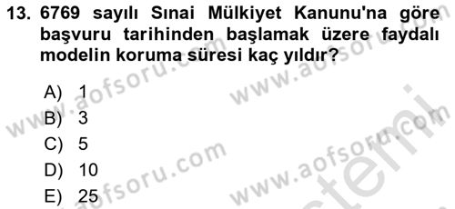 Tasarım Etiği ve Hukuku Dersi 2024 - 2025 Yılı (Vize) Ara Sınav Soruları 13. Soru