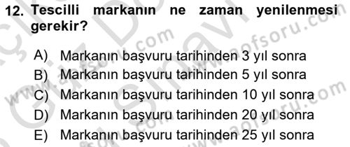 Tasarım Etiği ve Hukuku Dersi 2024 - 2025 Yılı (Final) Dönem Sonu Sınav Soruları 12. Soru