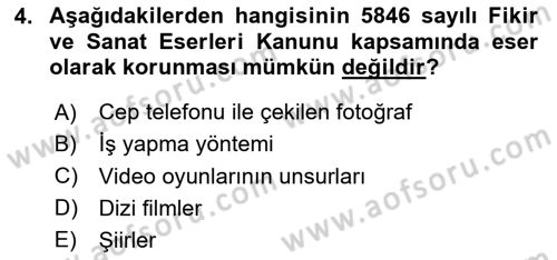 Tasarım Etiği ve Hukuku Dersi 2024 - 2025 Yılı (Final) Dönem Sonu Sınav Soruları 4. Soru