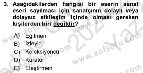 Tasarım Etiği ve Hukuku Dersi 2024 - 2025 Yılı Yaz Okulu Sınav Soruları 3. Soru