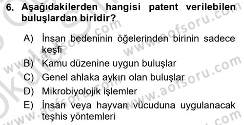 Tasarım Etiği ve Hukuku Dersi 2024 - 2025 Yılı Yaz Okulu Sınav Soruları 6. Soru