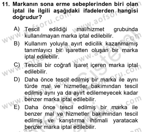 Tasarım Etiği ve Hukuku Dersi 2025 - 2026 Yılı (Final) Dönem Sonu Sınav Soruları 11. Soru