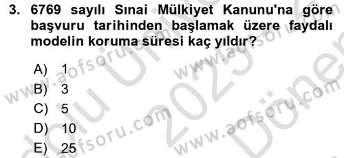 Tasarım Etiği ve Hukuku Dersi 2025 - 2026 Yılı (Final) Dönem Sonu Sınav Soruları 3. Soru