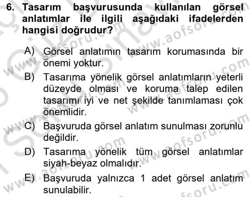 Tasarım Etiği ve Hukuku Dersi 2025 - 2026 Yılı (Final) Dönem Sonu Sınav Soruları 6. Soru
