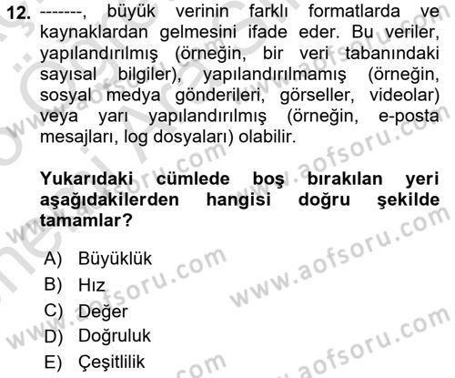 Yapay Zeka Ve Tasarım Dersi 2024 - 2025 Yılı (Vize) Ara Sınav Soruları 12. Soru