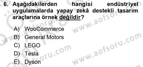 Yapay Zeka Ve Tasarım Dersi 2024 - 2025 Yılı (Vize) Ara Sınav Soruları 6. Soru