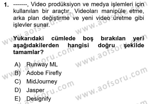Yapay Zeka Ve Tasarım Dersi 2024 - 2025 Yılı (Final) Dönem Sonu Sınav Soruları 1. Soru