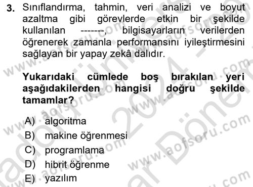 Yapay Zeka Ve Tasarım Dersi 2024 - 2025 Yılı (Final) Dönem Sonu Sınav Soruları 3. Soru