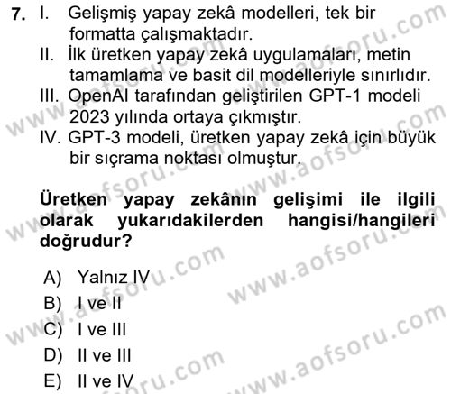 Yapay Zeka Ve Tasarım Dersi 2024 - 2025 Yılı (Final) Dönem Sonu Sınav Soruları 7. Soru