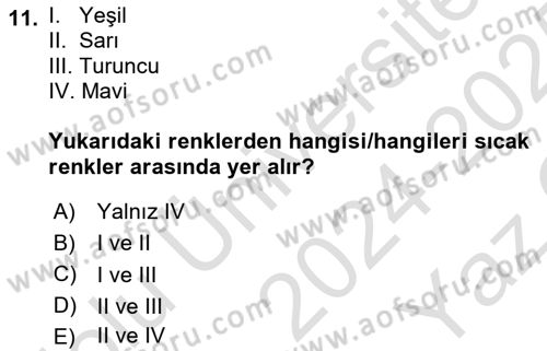Yapay Zeka Ve Tasarım Dersi 2024 - 2025 Yılı Yaz Okulu Sınav Soruları 11. Soru