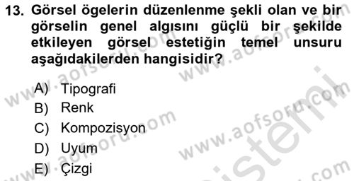 Yapay Zeka Ve Tasarım Dersi 2024 - 2025 Yılı Yaz Okulu Sınav Soruları 13. Soru