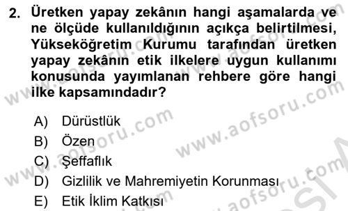 Yapay Zeka Ve Tasarım Dersi 2024 - 2025 Yılı Yaz Okulu Sınav Soruları 2. Soru