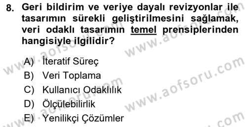 Yapay Zeka Ve Tasarım Dersi 2024 - 2025 Yılı Yaz Okulu Sınav Soruları 8. Soru