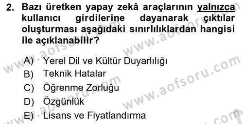 Yapay Zeka Ve Tasarım Dersi 2025 - 2026 Yılı (Vize) Ara Sınav Soruları 2. Soru