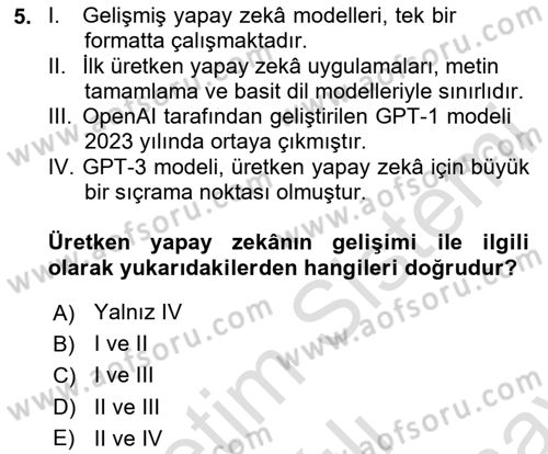 Yapay Zeka Ve Tasarım Dersi 2025 - 2026 Yılı (Final) Dönem Sonu Sınav Soruları 5. Soru