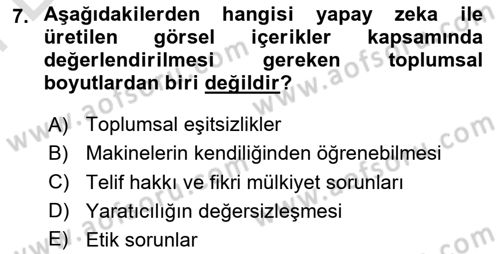 Yapay Zeka Ve Tasarım Dersi 2025 - 2026 Yılı (Final) Dönem Sonu Sınav Soruları 7. Soru
