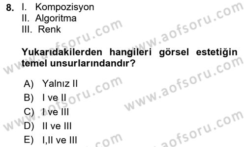 Yapay Zeka Ve Tasarım Dersi 2025 - 2026 Yılı (Final) Dönem Sonu Sınav Soruları 8. Soru