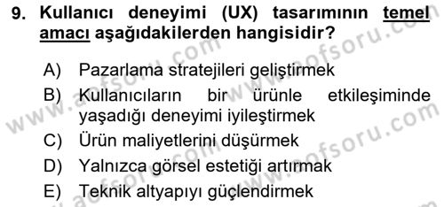 Yapay Zeka Ve Tasarım Dersi 2025 - 2026 Yılı (Final) Dönem Sonu Sınav Soruları 9. Soru