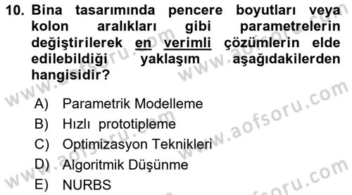 Yapay Zeka Ve Tasarım Dersi 2025 - 2026 Yılı Yaz Okulu Sınav Soruları 10. Soru