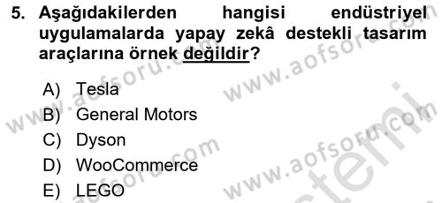 Yapay Zeka Ve Tasarım Dersi 2025 - 2026 Yılı Yaz Okulu Sınav Soruları 5. Soru