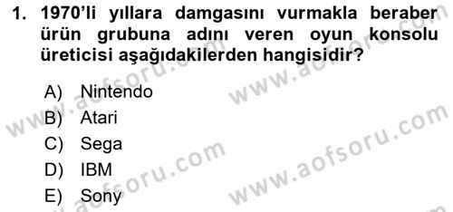 Dijital Oyun Tasarımı Dersi 2024 - 2025 Yılı (Vize) Ara Sınav Soruları 1. Soru