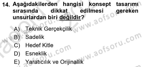 Dijital Oyun Tasarımı Dersi 2024 - 2025 Yılı (Vize) Ara Sınav Soruları 14. Soru