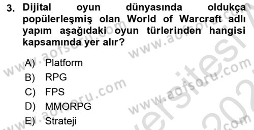 Dijital Oyun Tasarımı Dersi 2024 - 2025 Yılı (Vize) Ara Sınav Soruları 3. Soru