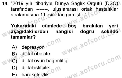 Dijital Oyun Tasarımı Dersi 2024 - 2025 Yılı (Final) Dönem Sonu Sınav Soruları 19. Soru