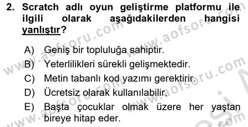 Dijital Oyun Tasarımı Dersi 2024 - 2025 Yılı (Final) Dönem Sonu Sınav Soruları 2. Soru