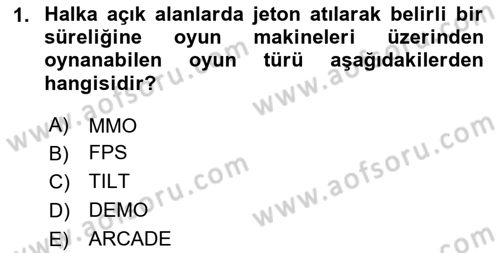 Dijital Oyun Tasarımı Dersi 2025 - 2026 Yılı Yaz Okulu Sınav Soruları 1. Soru