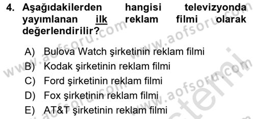 Reklam Tasarım Ve Uygulamaları Dersi 2024 - 2025 Yılı (Vize) Ara Sınav Soruları 4. Soru